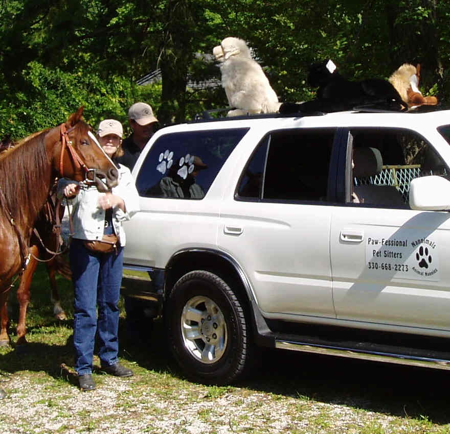 Kathleen & the pet taxi!